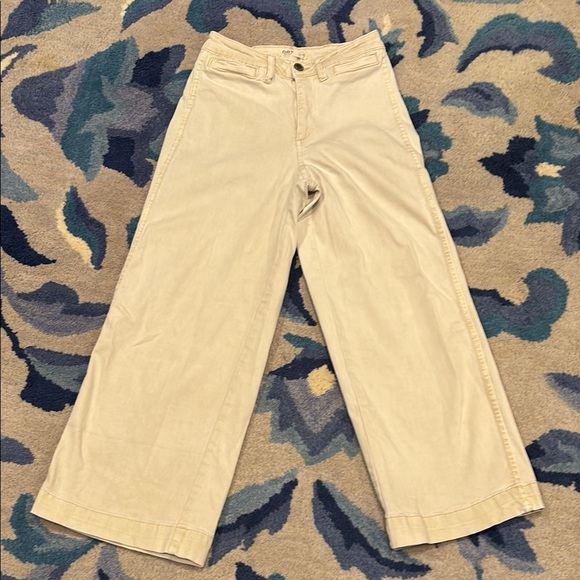 OAT New York 0 25 Beige Wide Leg Trousers Pants High Rise - Picture 3 of 7